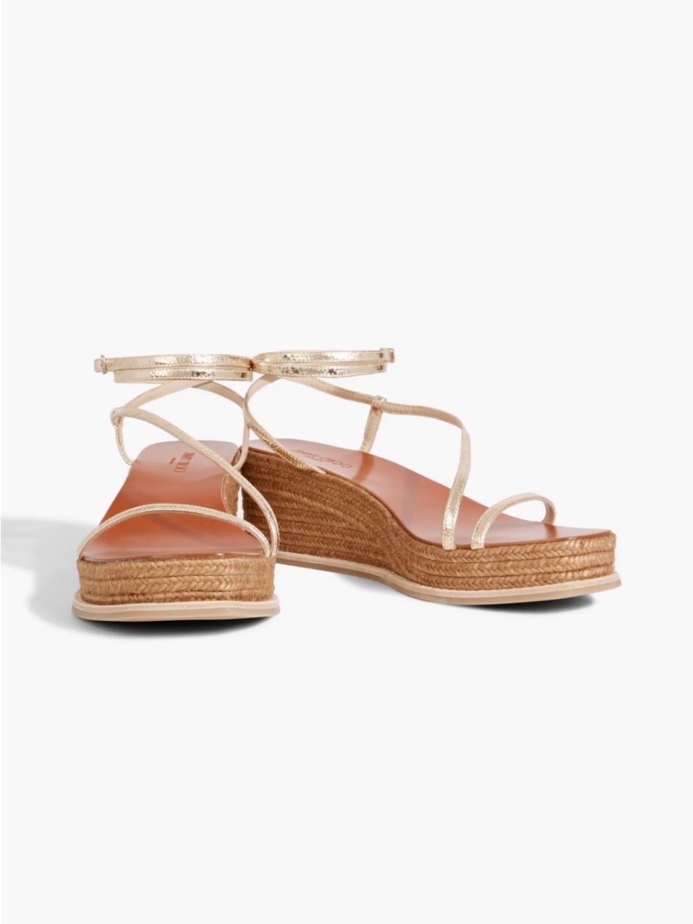 Jimmy Choo Metallic Gold Espadrille Wedge Sandals - Picture 4 of 6